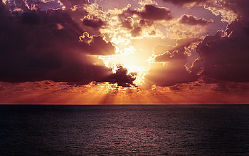 Ocean Horizon Sunset, ocean, nature, sunset, horizon HD wallpaper