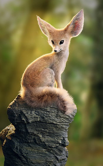 Fennec Fox, Finished 3D project, Blender artists community, Creative artwork HD phone wallpaper