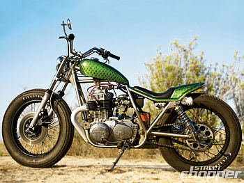 79 Kawasaki, bike, custom, 1979, green HD wallpaper