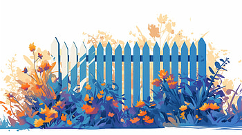 Vibrant Garden Fence, fence, flower, garden, landscape HD wallpaper