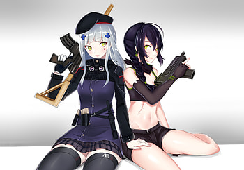 Anime girls, hk416, mac-10, girls frontline HD wallpaper