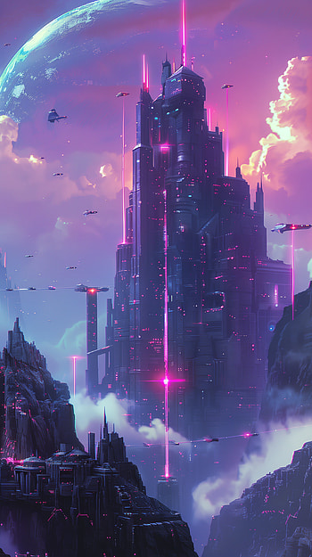Sci-Fi Fantasy Castle, sci fi castle, castle HD phone wallpaper