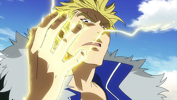 Laxus Dreyar, Fairy Tail anime, Meliodas crossover, Magnificent power display HD wallpaper