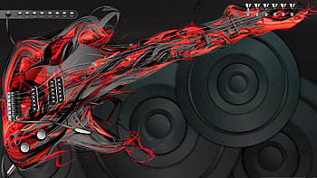 Electric Guitar, computer graphics, electric, art, guitar, beautiful, high quality, illustration, artwork, wide screen, painting, abstract, speakers HD wallpaper