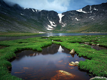 Mountain lake, scene, hot, nature, lake, mountain HD wallpaper