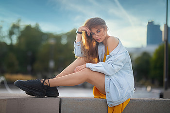 Girl Yellow Dress Field , girls, yellow-dress, model HD wallpaper