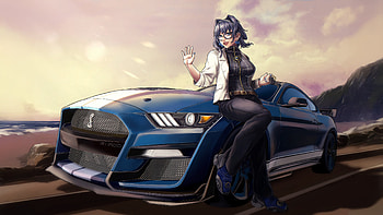 Kronii With A Shelby, artist, artwork, art, digital-art, artstation HD wallpaper