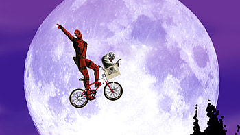 Deadpool On Cycle, deadpool, superheroes, artwork, artist, digital-art HD wallpaper