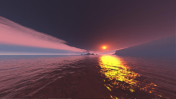 On Planet Alpha 1, aldebaran planets, terragen, surface, sunset, sunrise HD wallpaper