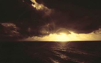 Sea, Clouds, Dark, Glare, Shine, Light HD wallpaper