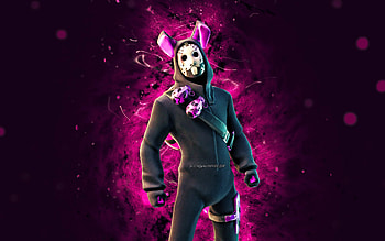 Dark Rabbit Raider, , violet neon lights, Fortnite Battle Royale, Fortnite characters, Dark Rabbit Raider Skin, Fortnite, Dark Rabbit Raider Fortnite HD wallpaper