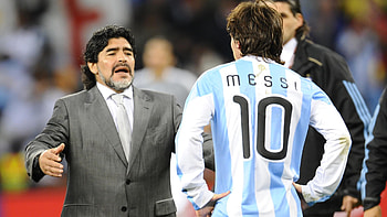 Lionel Messi, Diego Maradona HD wallpaper