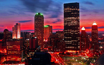 Red Cities, lights, , night, city HD wallpaper
