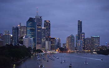 Building, Brisbane, , Boat, City, Dock, Dusk, Light, Queensland, River, Sailboat, Cities HD wallpaper