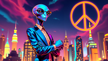 Elegant Alien Diplomat in Ultra, alien, cityscape HD wallpaper