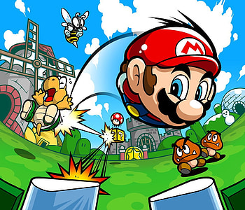 Mario Pinball, bee, mario, goomba, video games, koopa HD wallpaper