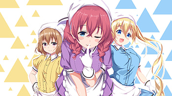Kaho Hinata, Mafuyu Hoshikawa, Miu Amano, BLEND S, maids, anime girls HD wallpaper