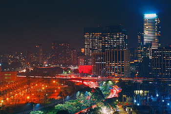 Cities, Road, Long Exposure, Night City HD wallpaper