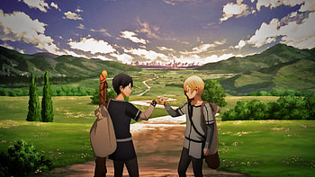 Kirito & Eugeo Departure, Eugeo (Sword Art Online), Kirito (Sword Art Online), Anime, Sword Art Online: Alicization HD wallpaper