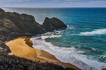 Coast, sea, mountains, nature HD wallpaper