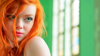Model--With--Red-Hair-And-Green-Eyes-7, redhair, eyes, model, green HD wallpaper