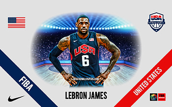 LeBron James, United States national basketball team, American Basketball Player, NBA, portrait, USA, basketball HD wallpaper