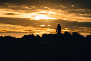 Sunset, Dark, Silhouette, Human, Person, Loneliness HD wallpaper