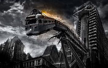 Abstract, Fire, Explosion, Train HD wallpaper