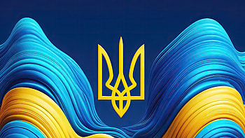 Ukraine — Golden Trident Over Blue-Yellow Waves, Ukraine HD wallpaper