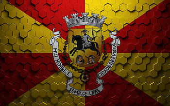 Flag of Evora, honeycomb art, Evora hexagons flag, Evora 3d hexagons art, Evora flag HD wallpaper