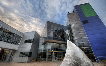 the sharks circling google r, offices, building, sculpture, r, modern HD wallpaper