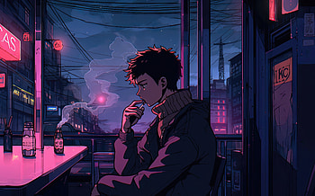 Lofi Boy In Deep Thoughts, lofi, artist, artwork, digital-art HD wallpaper