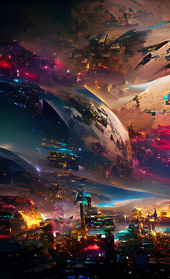 Galaxias, naturaleza, colores, futuristas, paisaje HD phone wallpaper