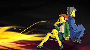 Edna & Skinner, Cartoons, Edna Krabappel, Seymour Skinner, TV Series, The Simpsons HD wallpaper