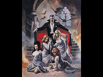 Dracula, fantasy, art, comic, vampire HD wallpaper