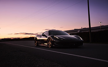 Ferrari 458 Italia, , black supercar, front view, exterior, black 458 Italia, italian sports cars, Ferrari HD wallpaper