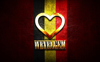 I Love Wevelgem, belgian cities, golden inscription, Day of Wevelgem, Belgium, golden heart, Wevelgem with flag, Wevelgem, Cities of Belgium, favorite cities, Love Wevelgem HD wallpaper