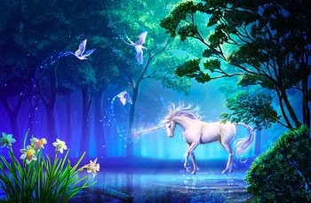 Fantasy unicorn , Mystical creatures, Enchanted dreams, Whimsical art HD wallpaper