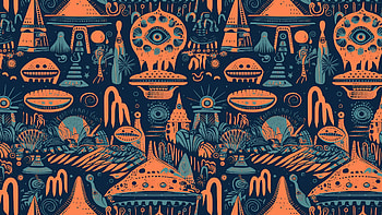 background of Abstract Alien ships, Abstract, alien HD wallpaper