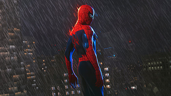 Spider Man In The Rain, spiderman, superheroes, artwork, artist, digital-art, flickr HD wallpaper