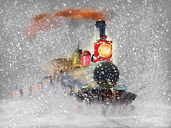 Train Snow Snowflakes Artwork , train, snow, snowflakes, artist, artwork, digital-art, painting HD wallpaper