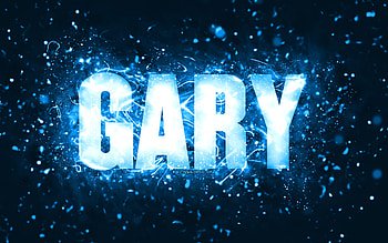 Happy Birtay Gary, , blue neon lights, Gary name, creative, Gary Happy Birtay, Gary Birtay, popular american male names, with Gary name, Gary HD wallpaper