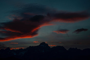Nature, Sky, Mountains, Twilight, Clouds, Dark, Dusk HD wallpaper