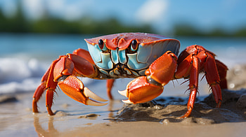 Vibrant Beach Crab, Animal, crab HD wallpaper