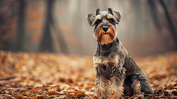 Cute Schnauzer in Autumn -, Animal, dog, schnauzer, cute HD wallpaper