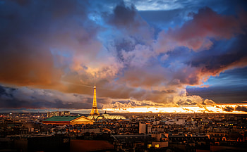 Sunset Over Paris, paris, sunset, world, graphy HD wallpaper