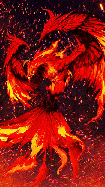 Phoenix from Ashes, art, flames HD phone wallpaper