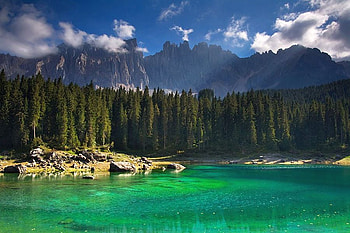 Green Lake, , green, trees, cool, mountains, lake HD wallpaper