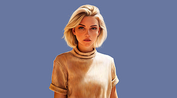 Pretty woman, artwork, blonde HD wallpaper