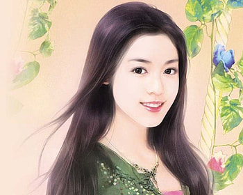 Chinese Girl 18, cute, oriental, beauty, nice, lady, flower, maiden, female, sexy, hot, chinese, girl, beautiful, woman, anime girl, plant, anime, pretty, vine, green, women HD wallpaper
